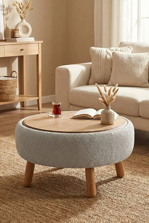 İriva Sandıklı Mekanizmalı Orta Sehpa/Bench, Sütlü Kahve
